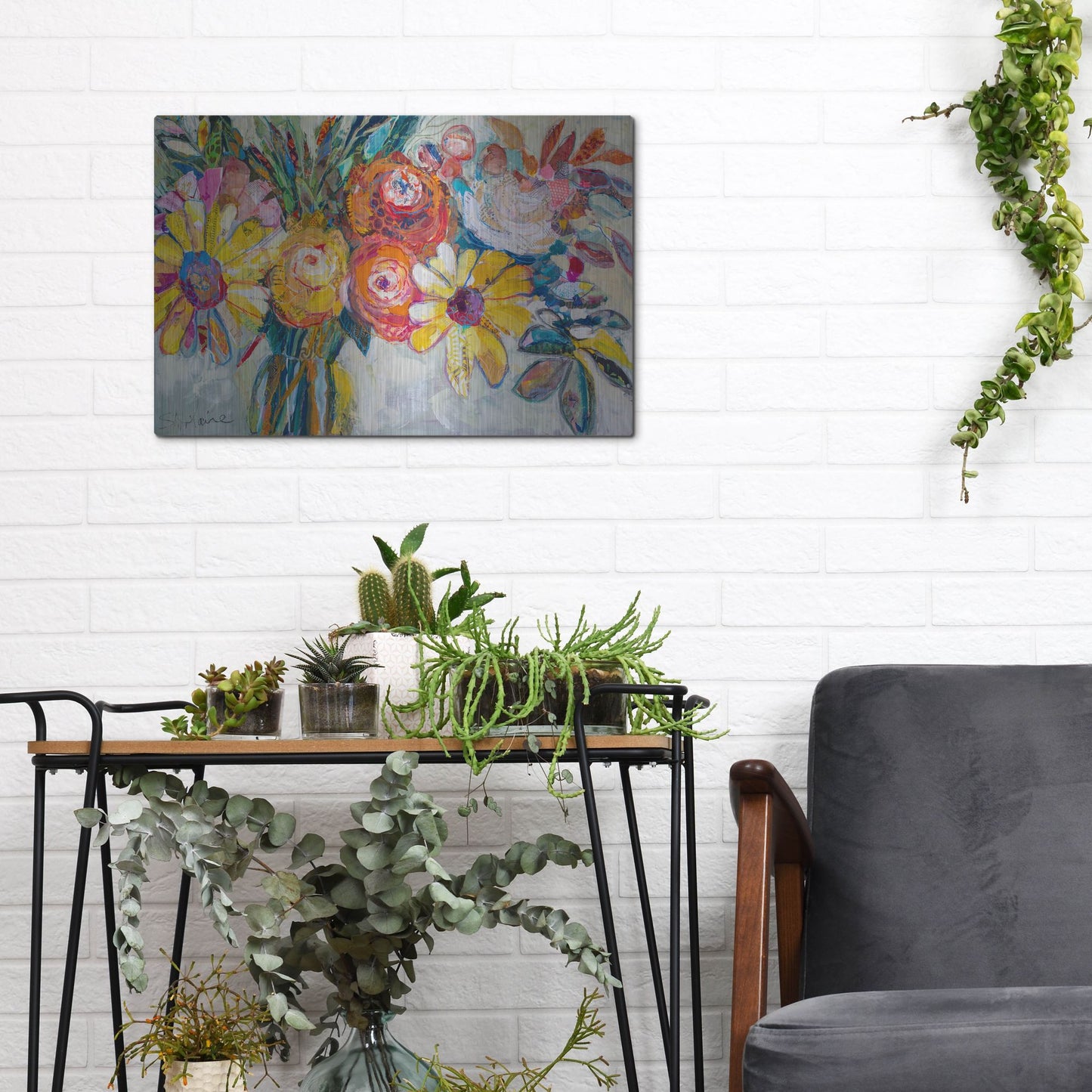 Luxe Metal Art 'Sunday Morning' by St. Hilaire Elizabeth, Metal Wall Art,16x12