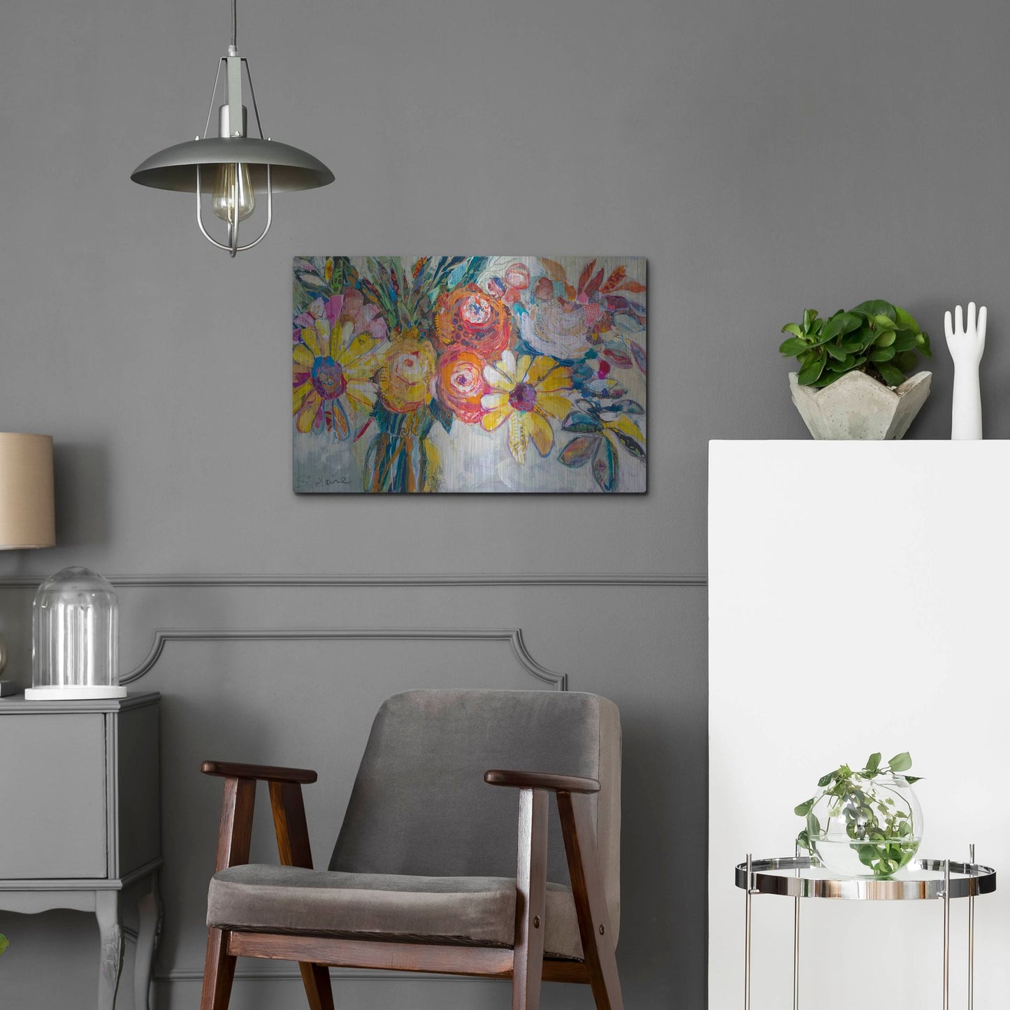 Luxe Metal Art 'Sunday Morning' by St. Hilaire Elizabeth, Metal Wall Art,24x16