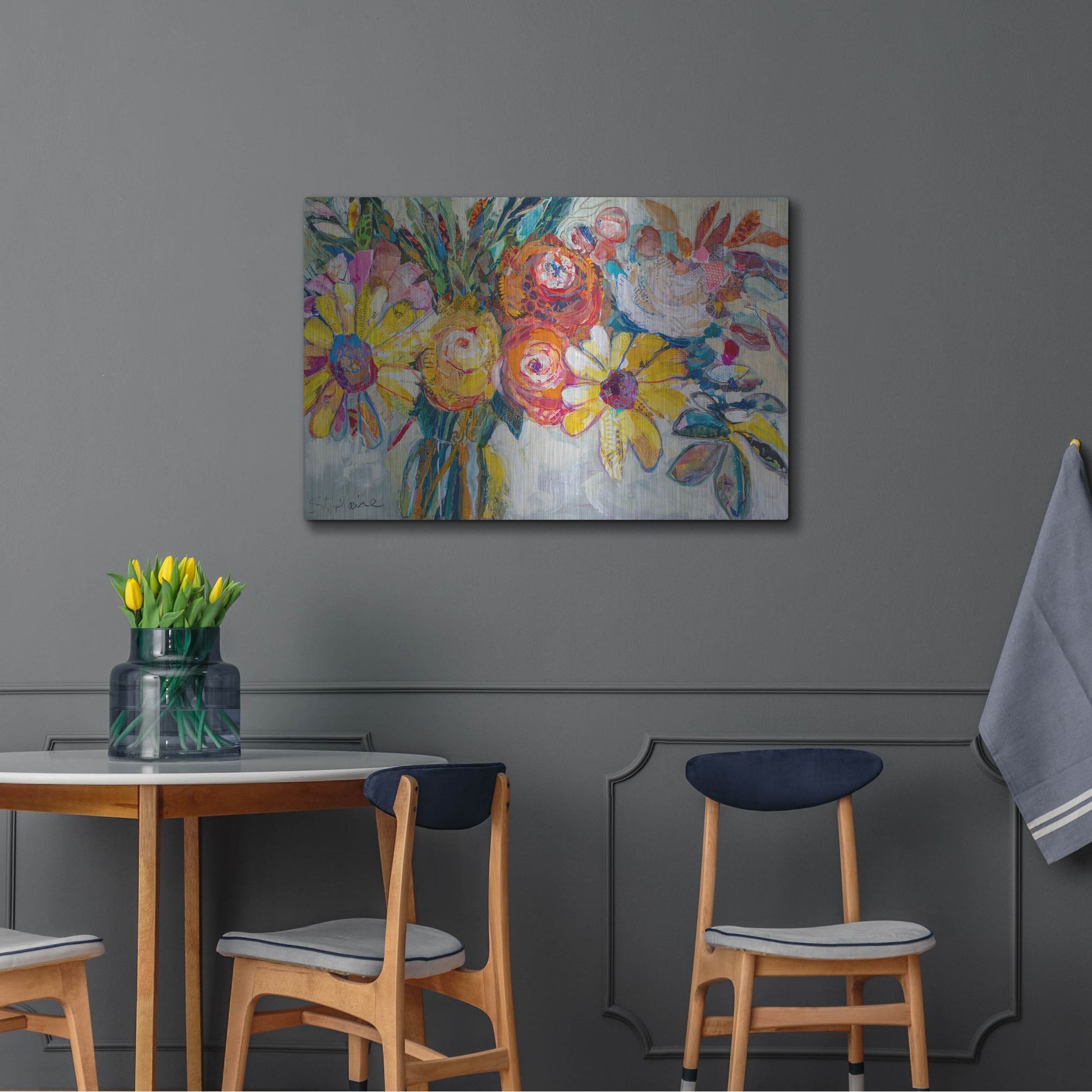 Luxe Metal Art 'Sunday Morning' by St. Hilaire Elizabeth, Metal Wall Art,36x24