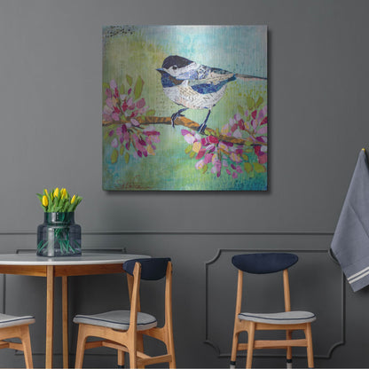 Luxe Metal Art 'Chirpy Chickadee' by St. Hilaire Elizabeth, Metal Wall Art,36x36