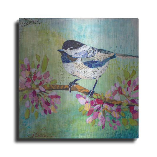 Luxe Metal Art 'Chirpy Chickadee' by St. Hilaire Elizabeth, Metal Wall Art