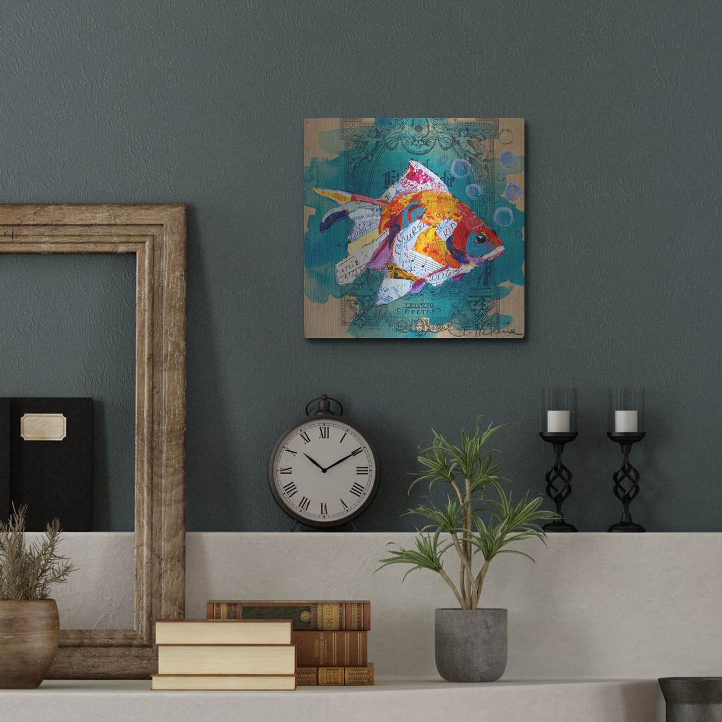 Luxe Metal Art 'Fan Tail Fantasy' by St. Hilaire Elizabeth, Metal Wall Art,12x12