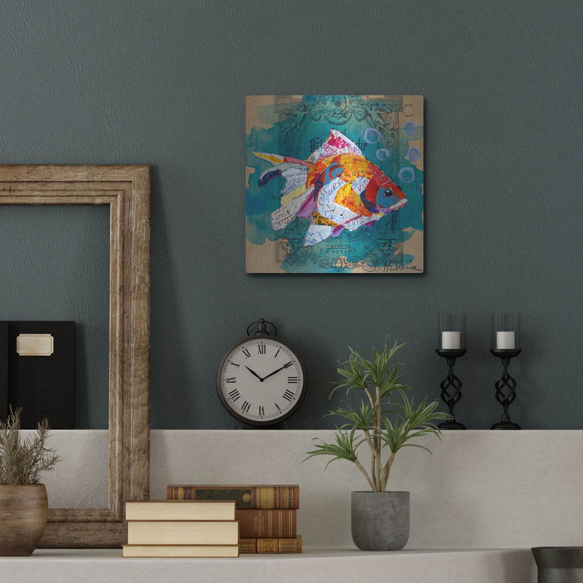 Luxe Metal Art 'Fan Tail Fantasy' by St. Hilaire Elizabeth, Metal Wall Art,12x12