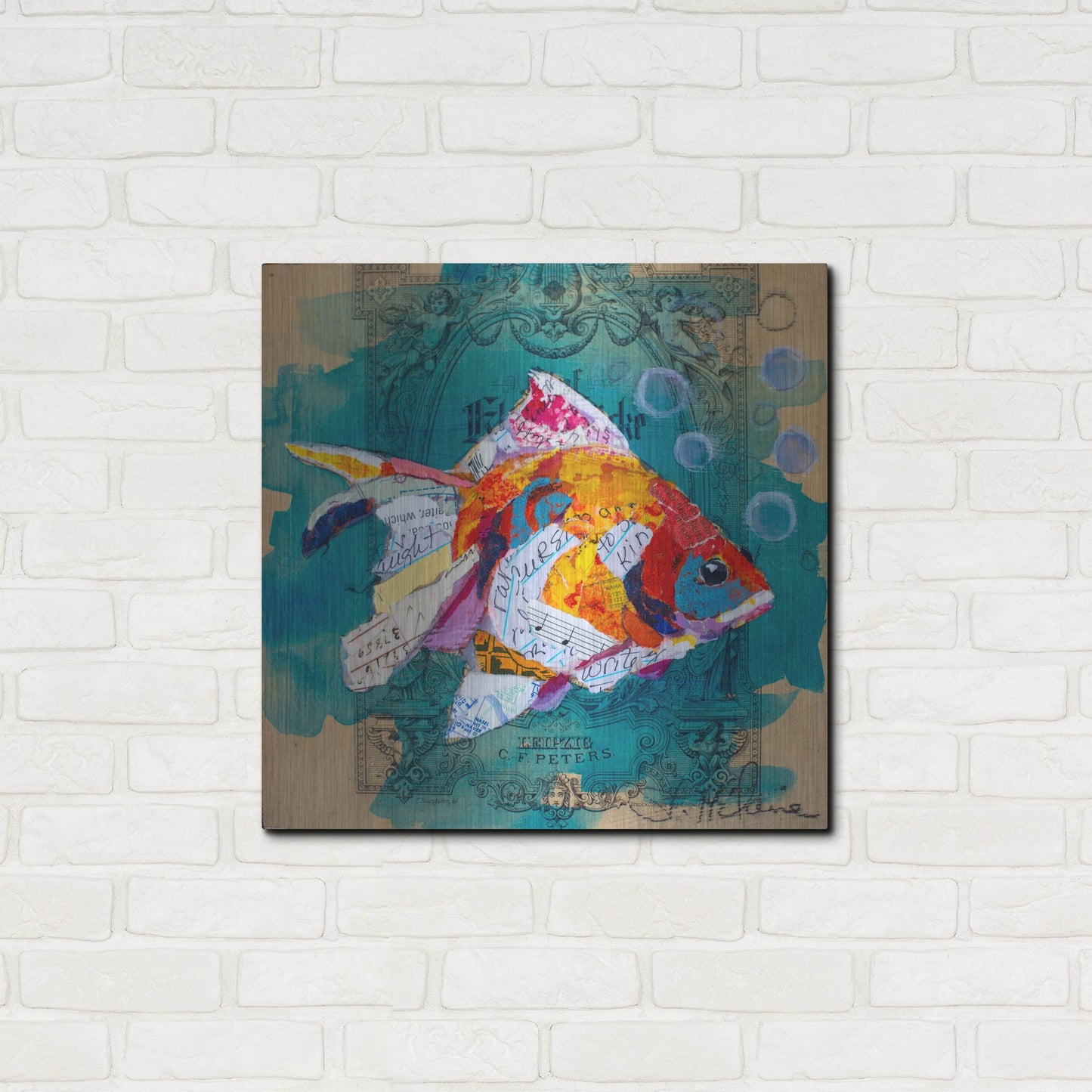 Luxe Metal Art 'Fan Tail Fantasy' by St. Hilaire Elizabeth, Metal Wall Art,24x24