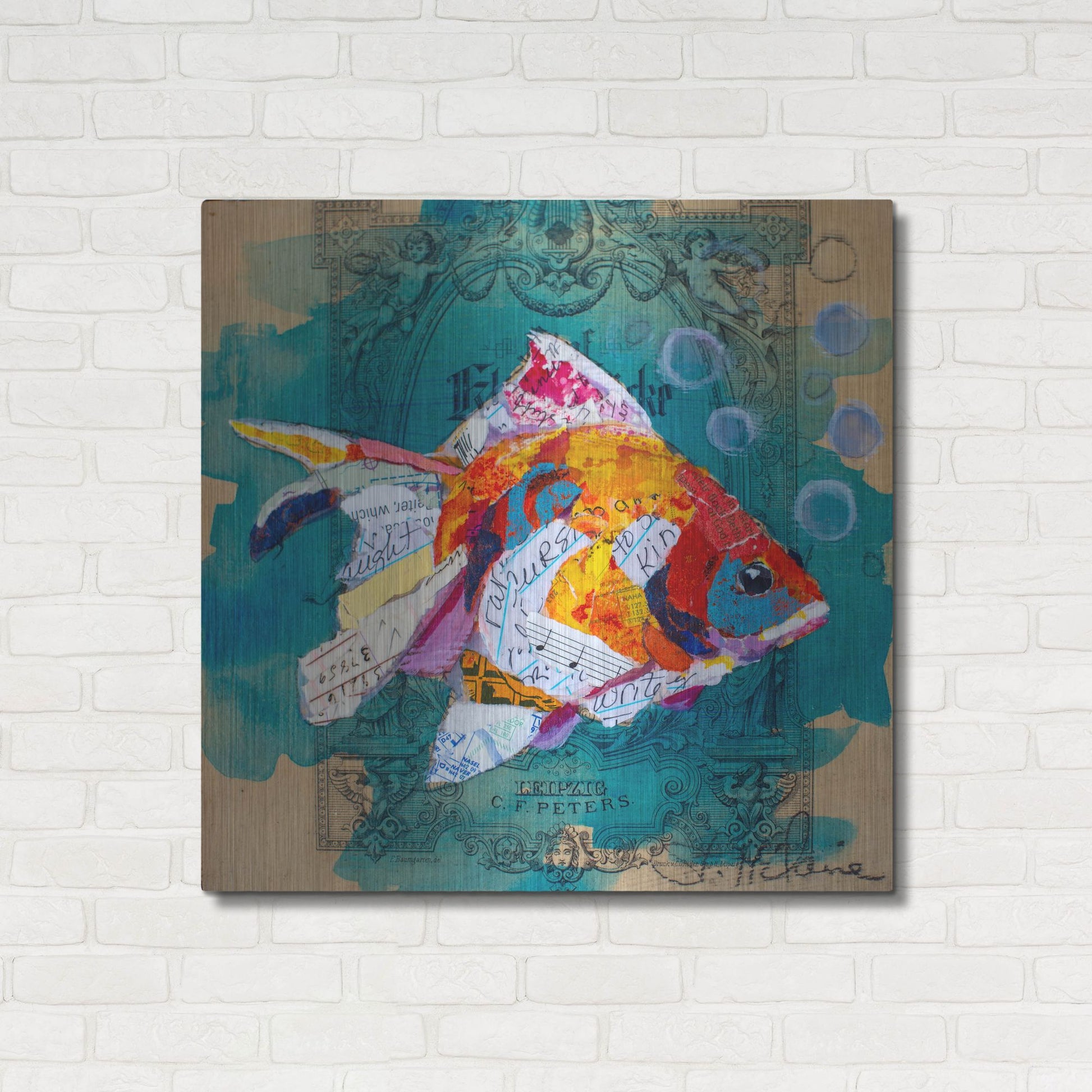 Luxe Metal Art 'Fan Tail Fantasy' by St. Hilaire Elizabeth, Metal Wall Art,36x36