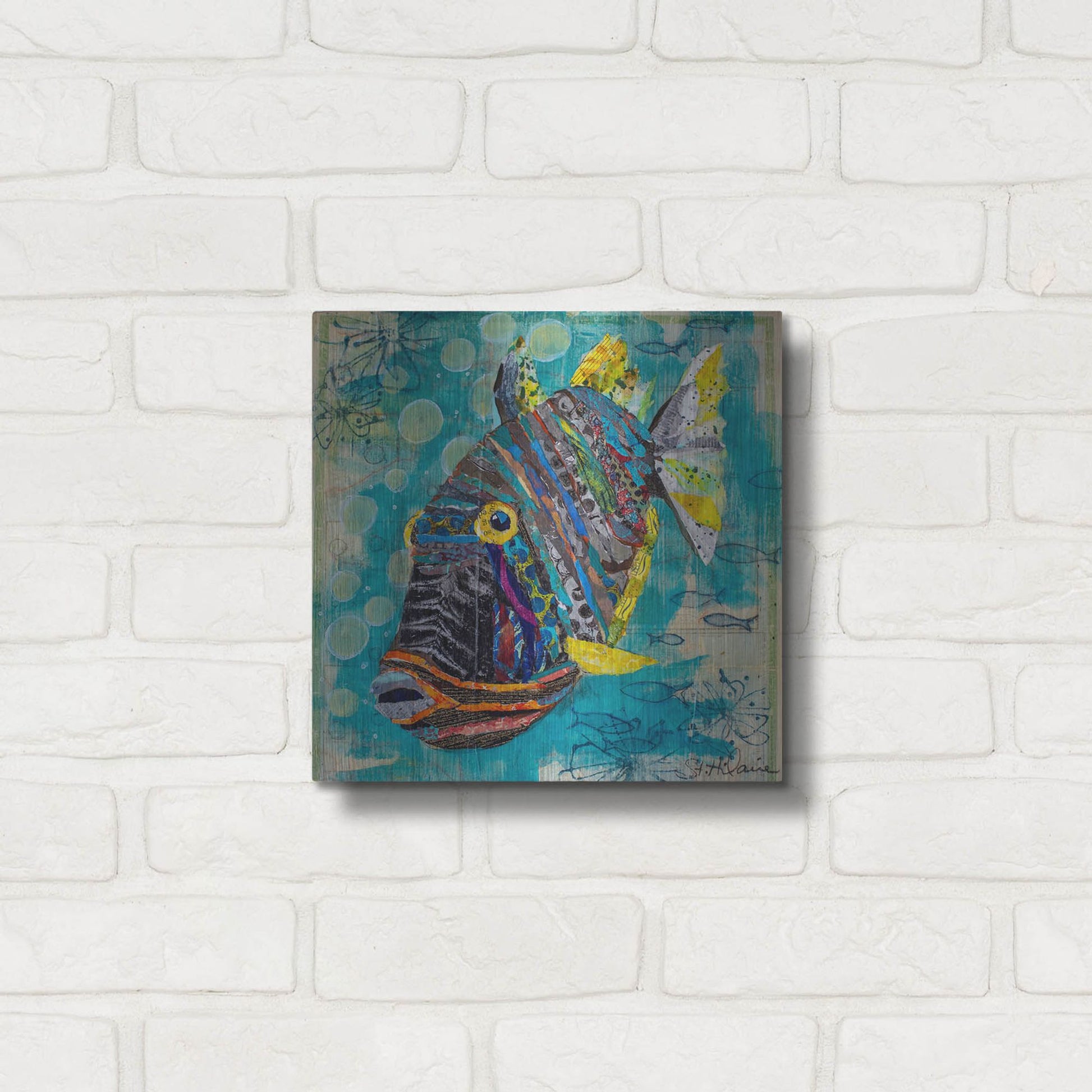 Luxe Metal Art 'Reef Fish' by St. Hilaire Elizabeth, Metal Wall Art,12x12