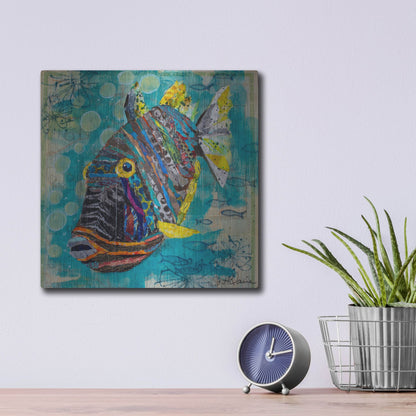 Luxe Metal Art 'Reef Fish' by St. Hilaire Elizabeth, Metal Wall Art,12x12