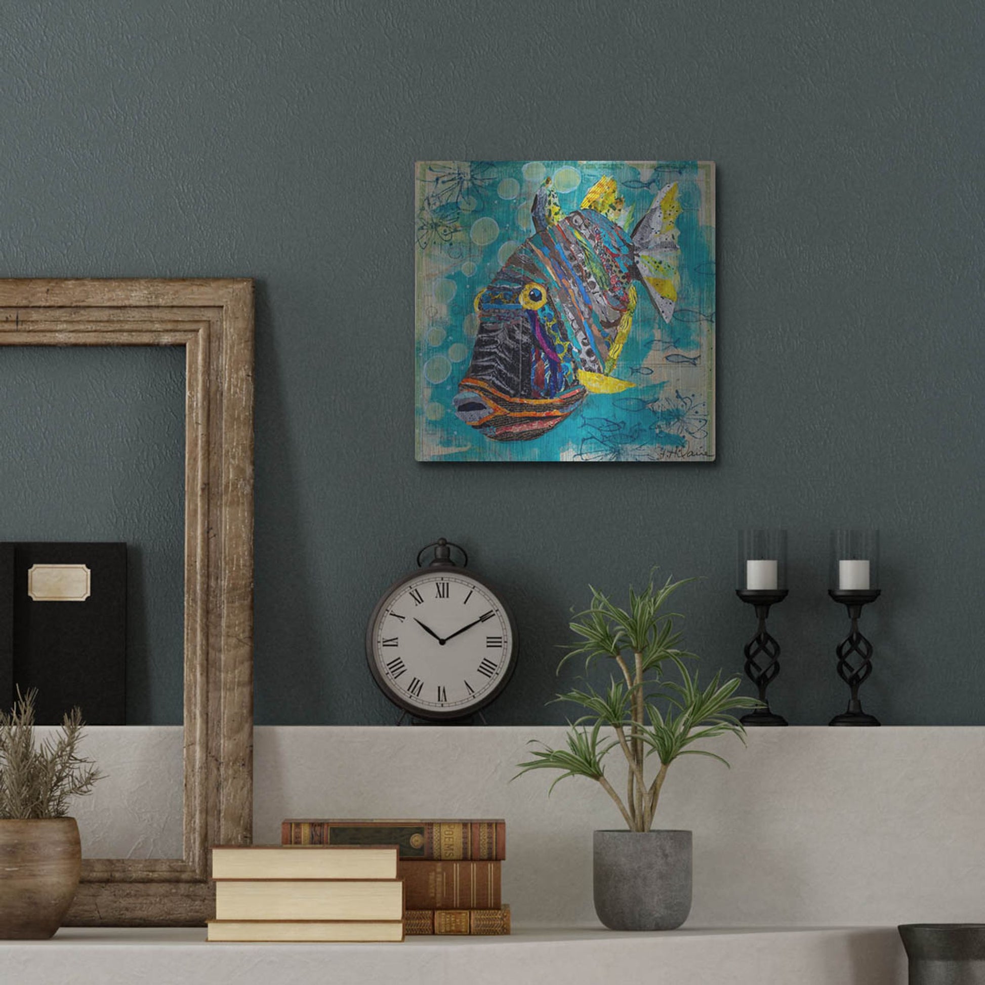 Luxe Metal Art 'Reef Fish' by St. Hilaire Elizabeth, Metal Wall Art,12x12