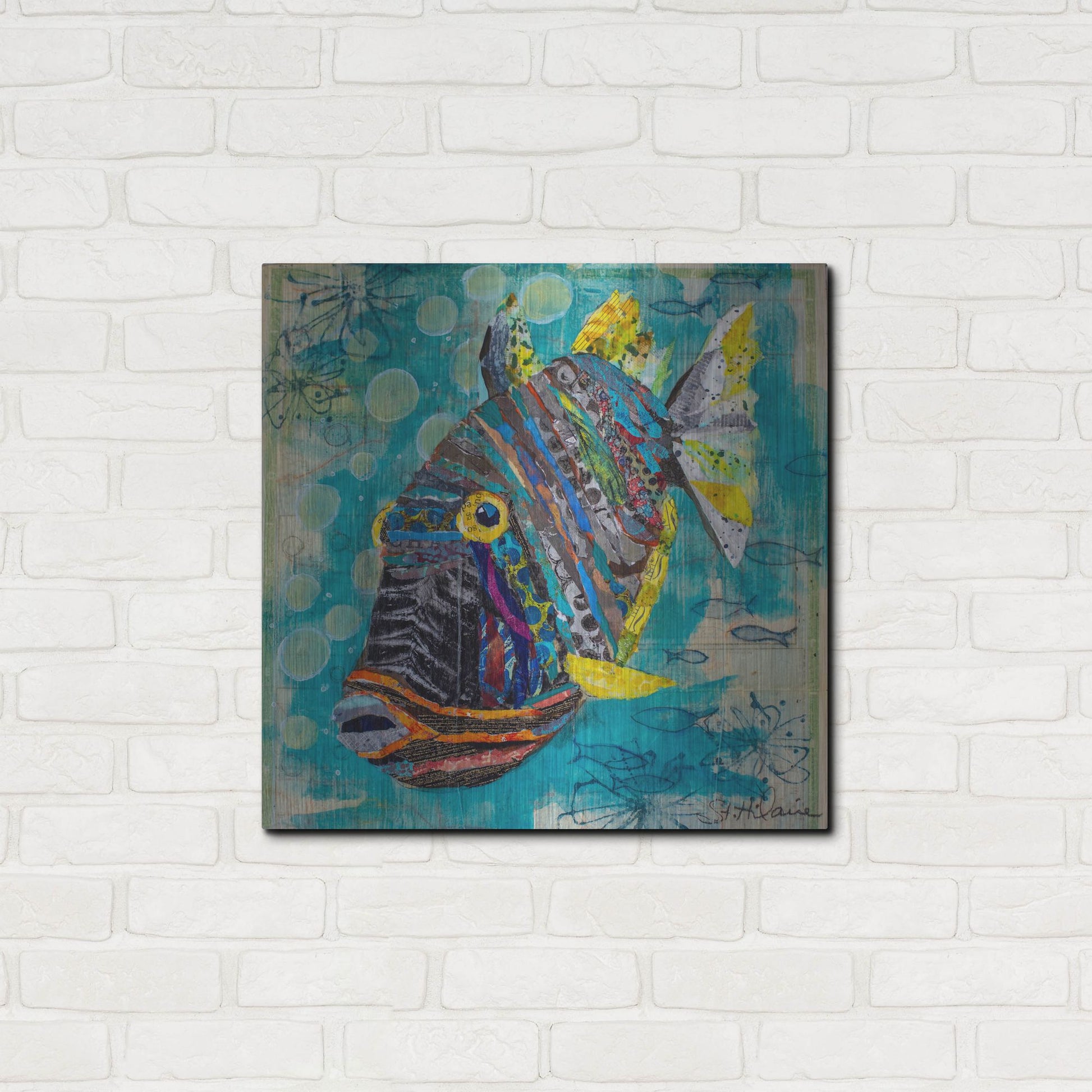 Luxe Metal Art 'Reef Fish' by St. Hilaire Elizabeth, Metal Wall Art,24x24