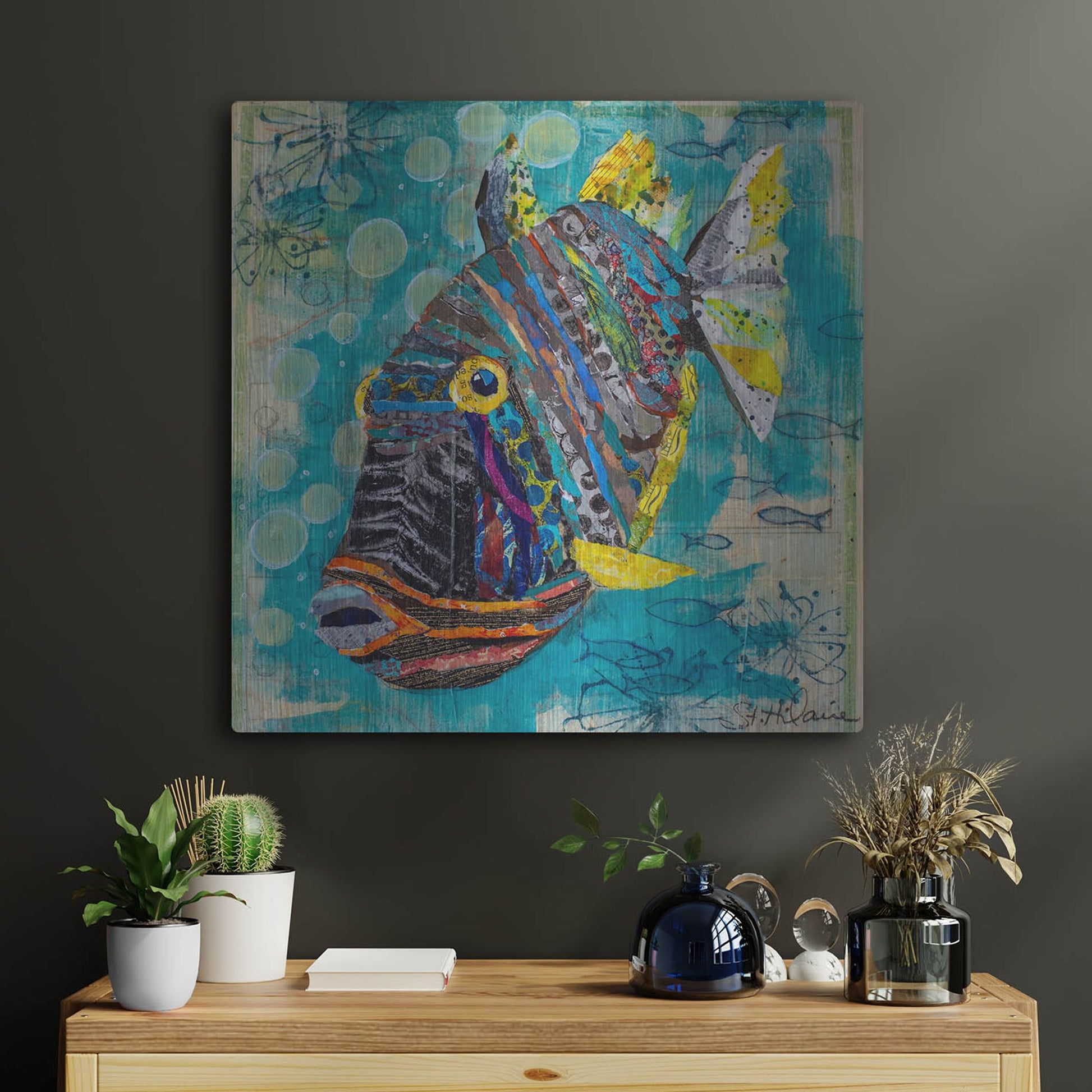 Luxe Metal Art 'Reef Fish' by St. Hilaire Elizabeth, Metal Wall Art,24x24