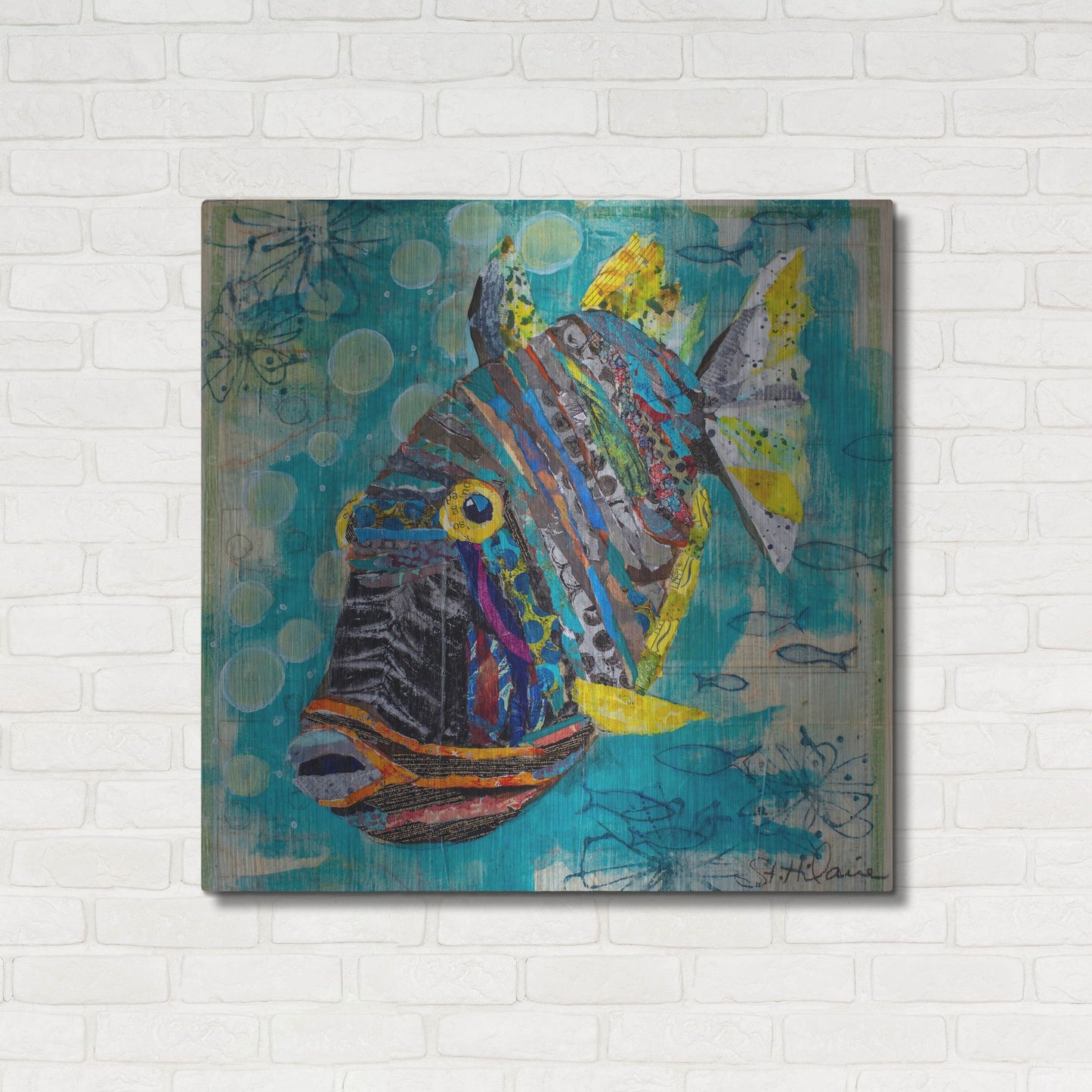 Luxe Metal Art 'Reef Fish' by St. Hilaire Elizabeth, Metal Wall Art,36x36