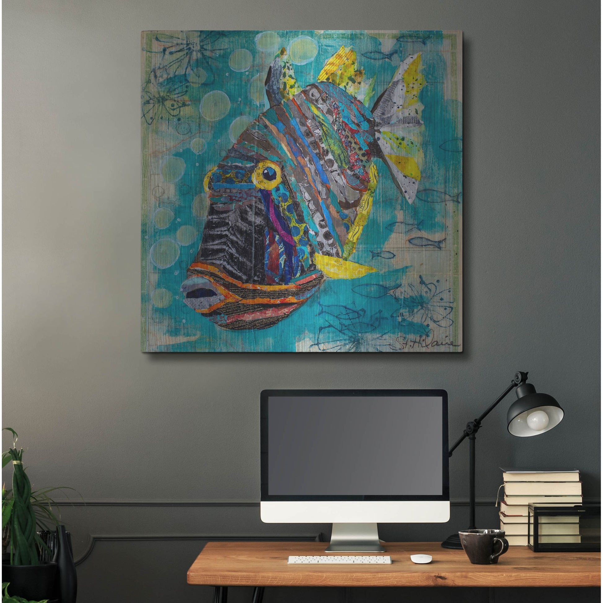 Luxe Metal Art 'Reef Fish' by St. Hilaire Elizabeth, Metal Wall Art,36x36