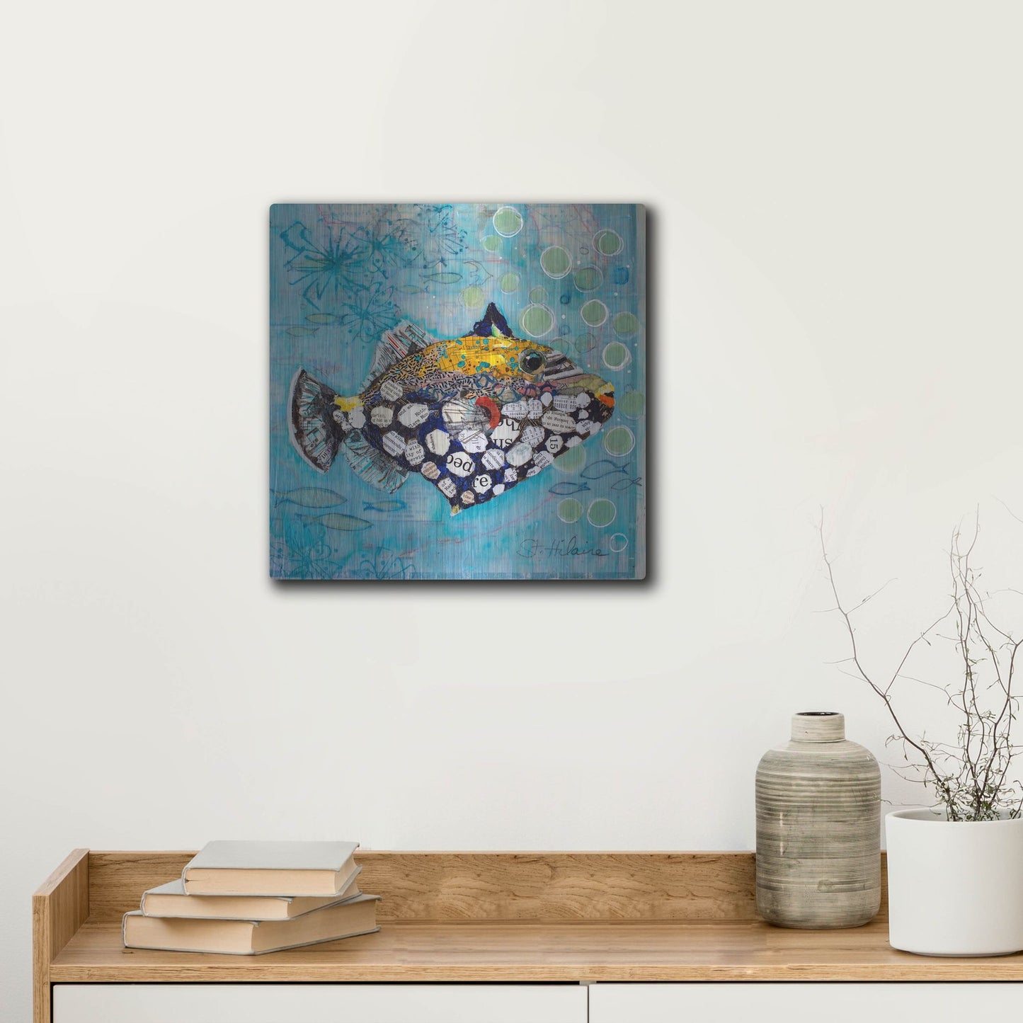 Luxe Metal Art 'Clown Triggerfish' by St. Hilaire Elizabeth, Metal Wall Art,12x12