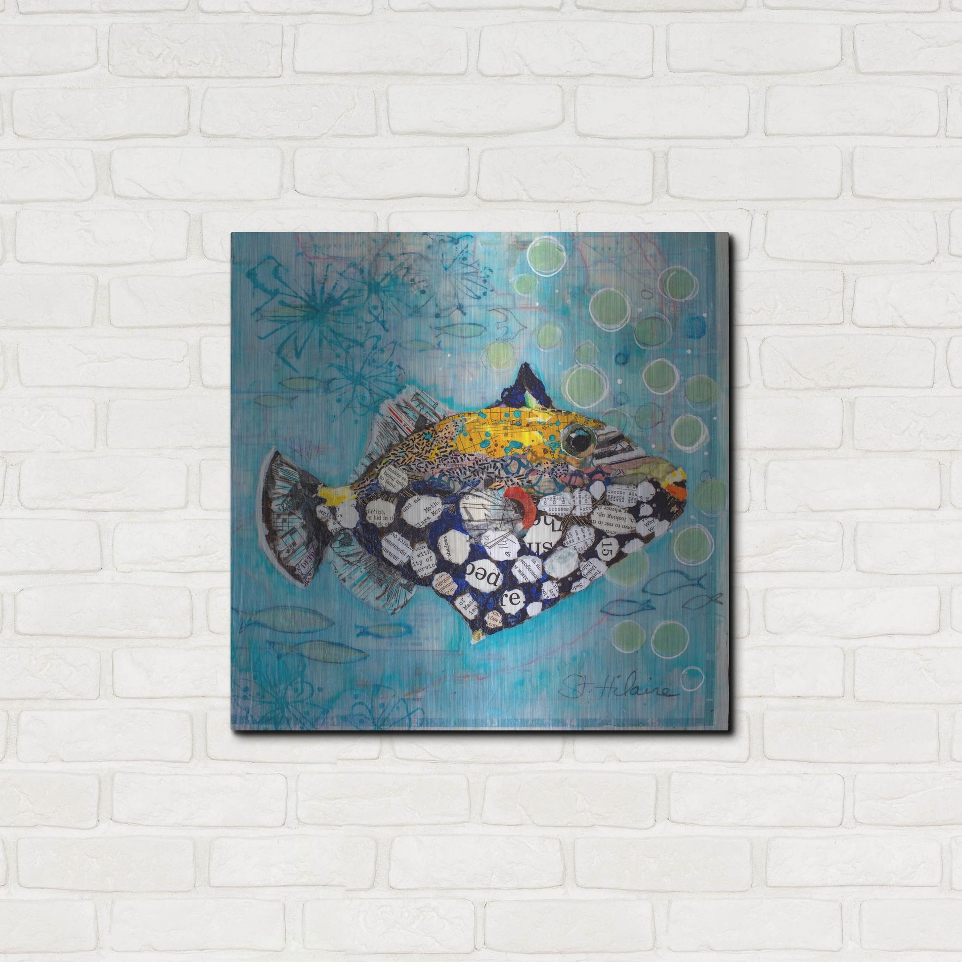 Luxe Metal Art 'Clown Triggerfish' by St. Hilaire Elizabeth, Metal Wall Art,24x24