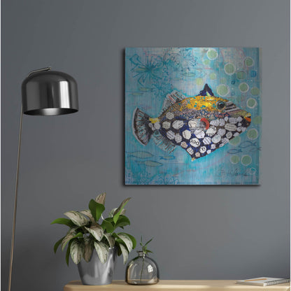 Luxe Metal Art 'Clown Triggerfish' by St. Hilaire Elizabeth, Metal Wall Art,24x24