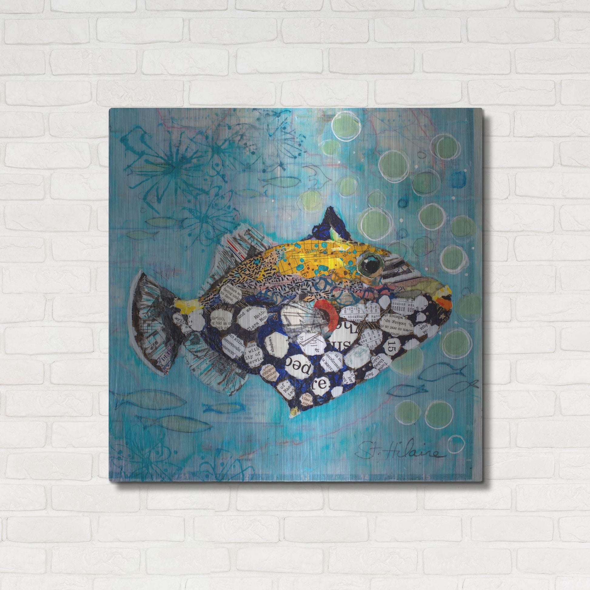 Luxe Metal Art 'Clown Triggerfish' by St. Hilaire Elizabeth, Metal Wall Art,36x36