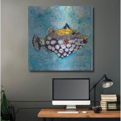 Luxe Metal Art 'Clown Triggerfish' by St. Hilaire Elizabeth, Metal Wall Art,36x36