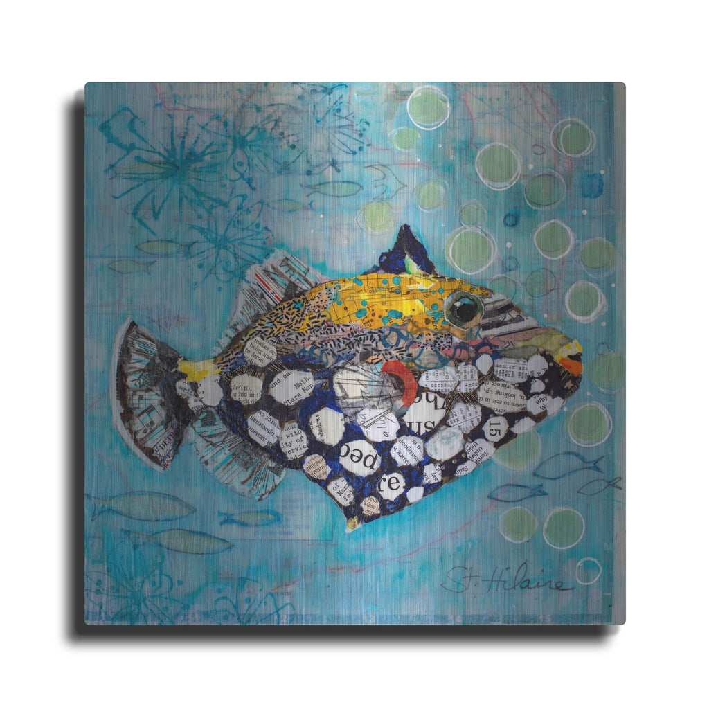 Luxe Metal Art 'Clown Triggerfish' by St. Hilaire Elizabeth, Metal Wall Art