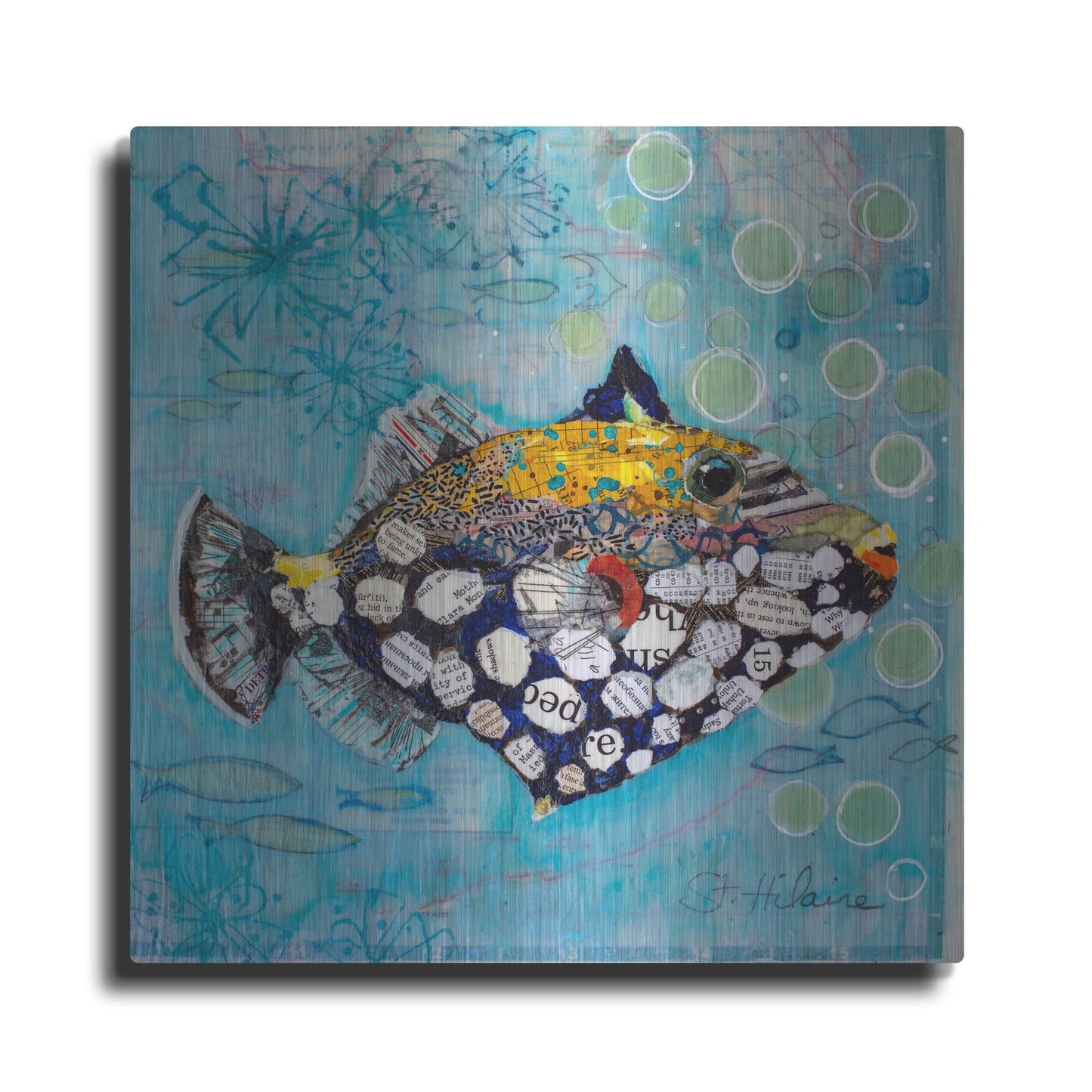 Luxe Metal Art 'Clown Triggerfish' by St. Hilaire Elizabeth, Metal Wall Art