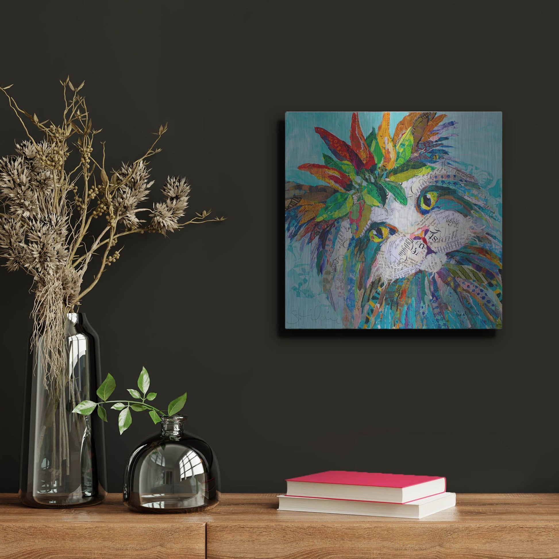 Luxe Metal Art 'Cool Cat' by St. Hilaire Elizabeth, Metal Wall Art,12x12