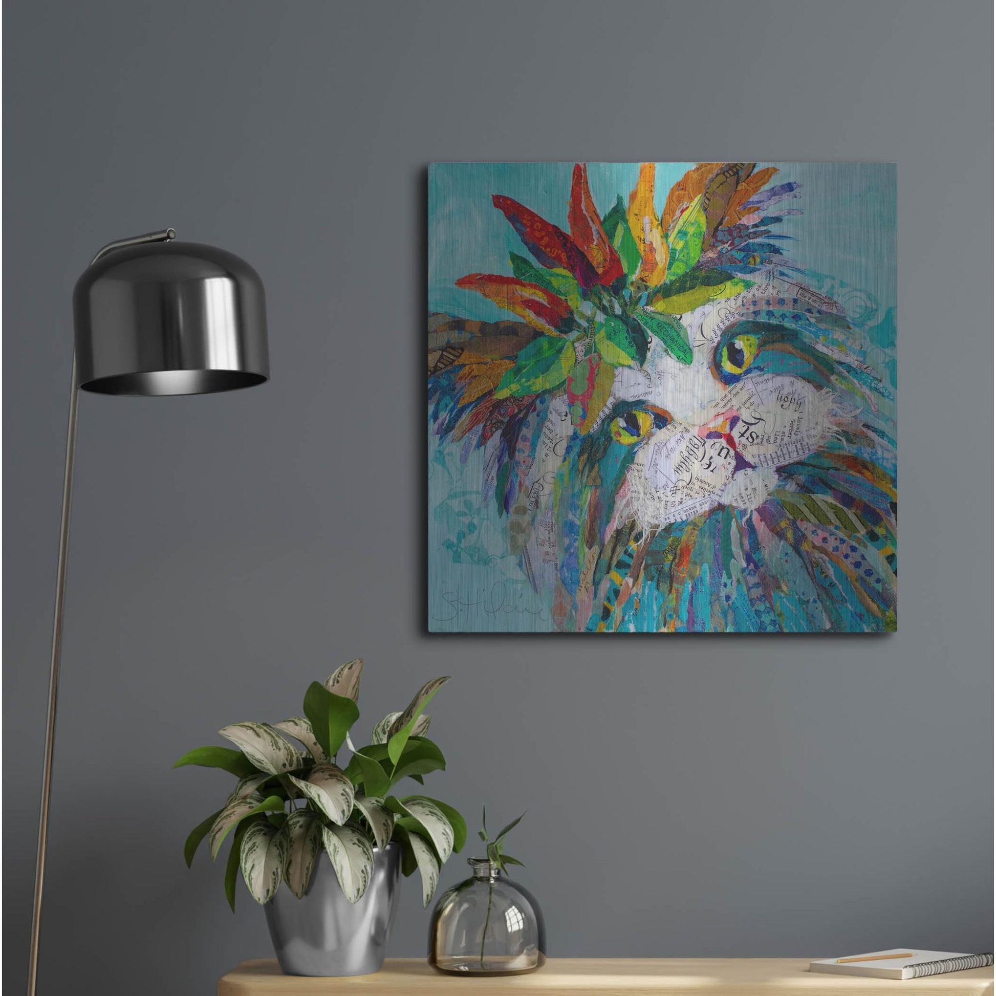 Luxe Metal Art 'Cool Cat' by St. Hilaire Elizabeth, Metal Wall Art,24x24