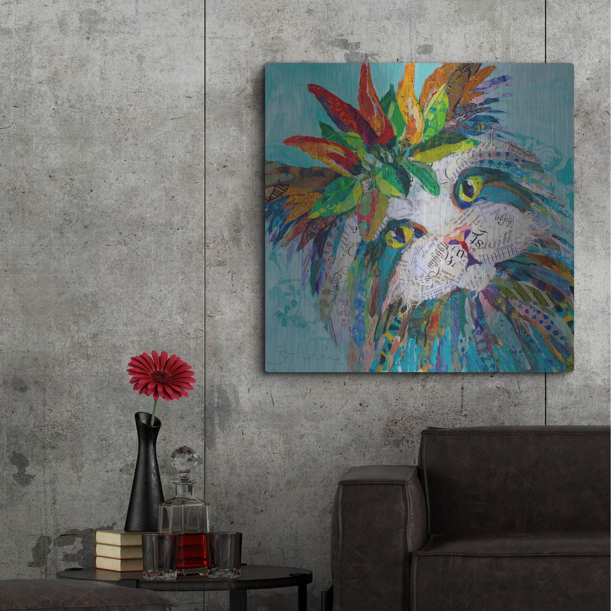 Luxe Metal Art 'Cool Cat' by St. Hilaire Elizabeth, Metal Wall Art,36x36