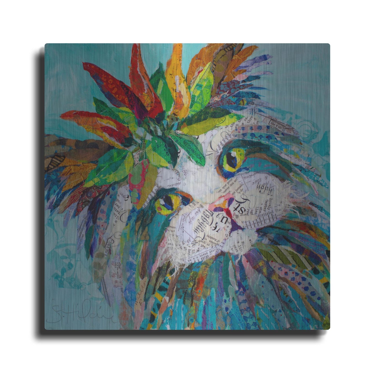 Luxe Metal Art 'Cool Cat' by St. Hilaire Elizabeth, Metal Wall Art