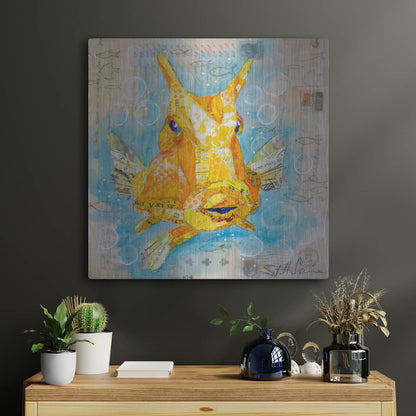 Luxe Metal Art 'Cow Fish' by St. Hilaire Elizabeth, Metal Wall Art,24x24