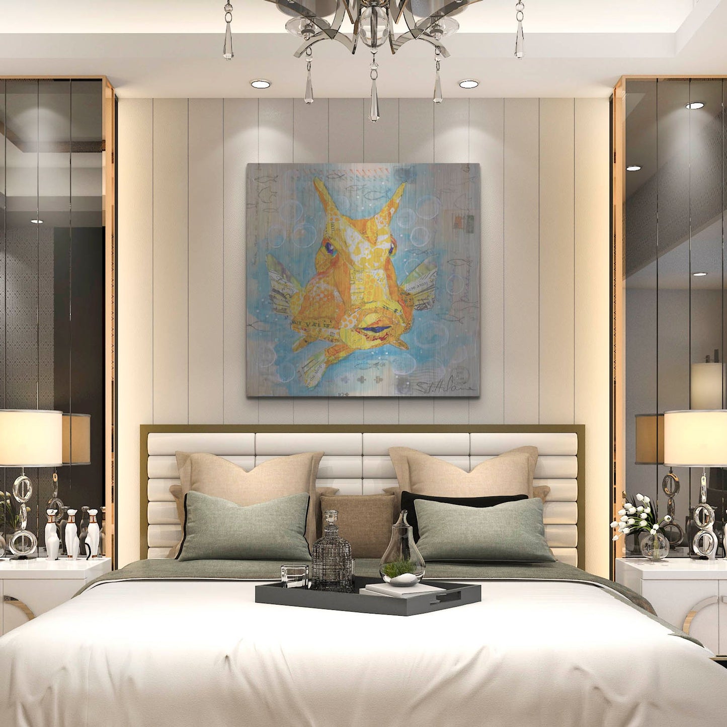 Luxe Metal Art 'Cow Fish' by St. Hilaire Elizabeth, Metal Wall Art,36x36