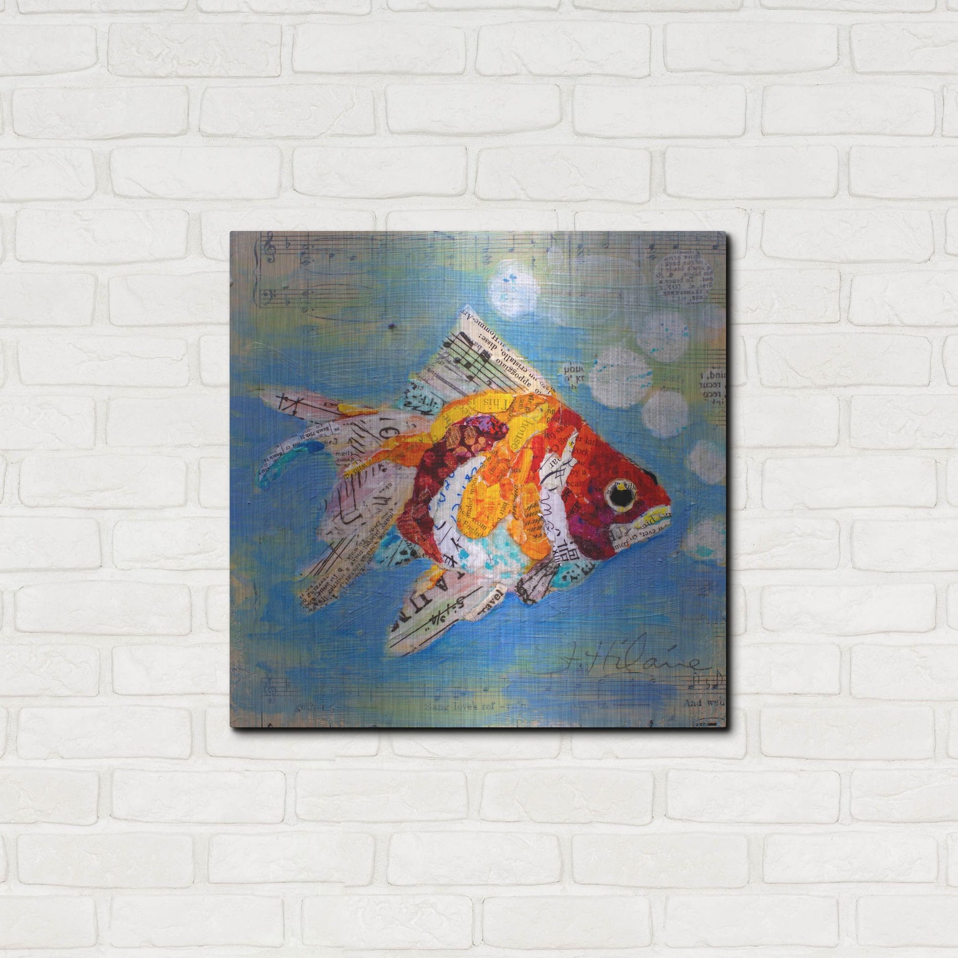 Luxe Metal Art 'Fish Tale' by St. Hilaire Elizabeth, Metal Wall Art,24x24