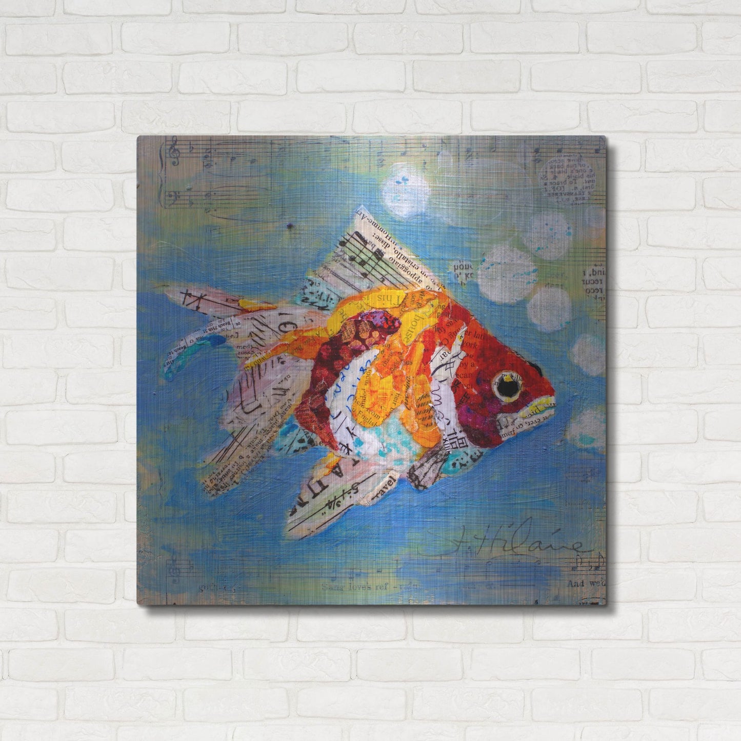 Luxe Metal Art 'Fish Tale' by St. Hilaire Elizabeth, Metal Wall Art,36x36