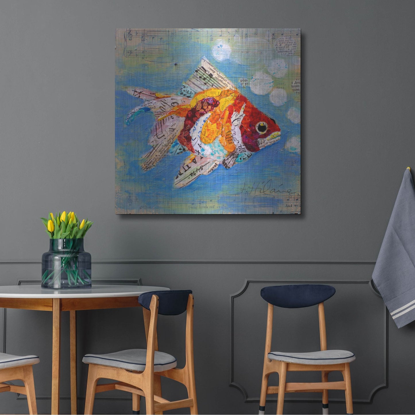 Luxe Metal Art 'Fish Tale' by St. Hilaire Elizabeth, Metal Wall Art,36x36