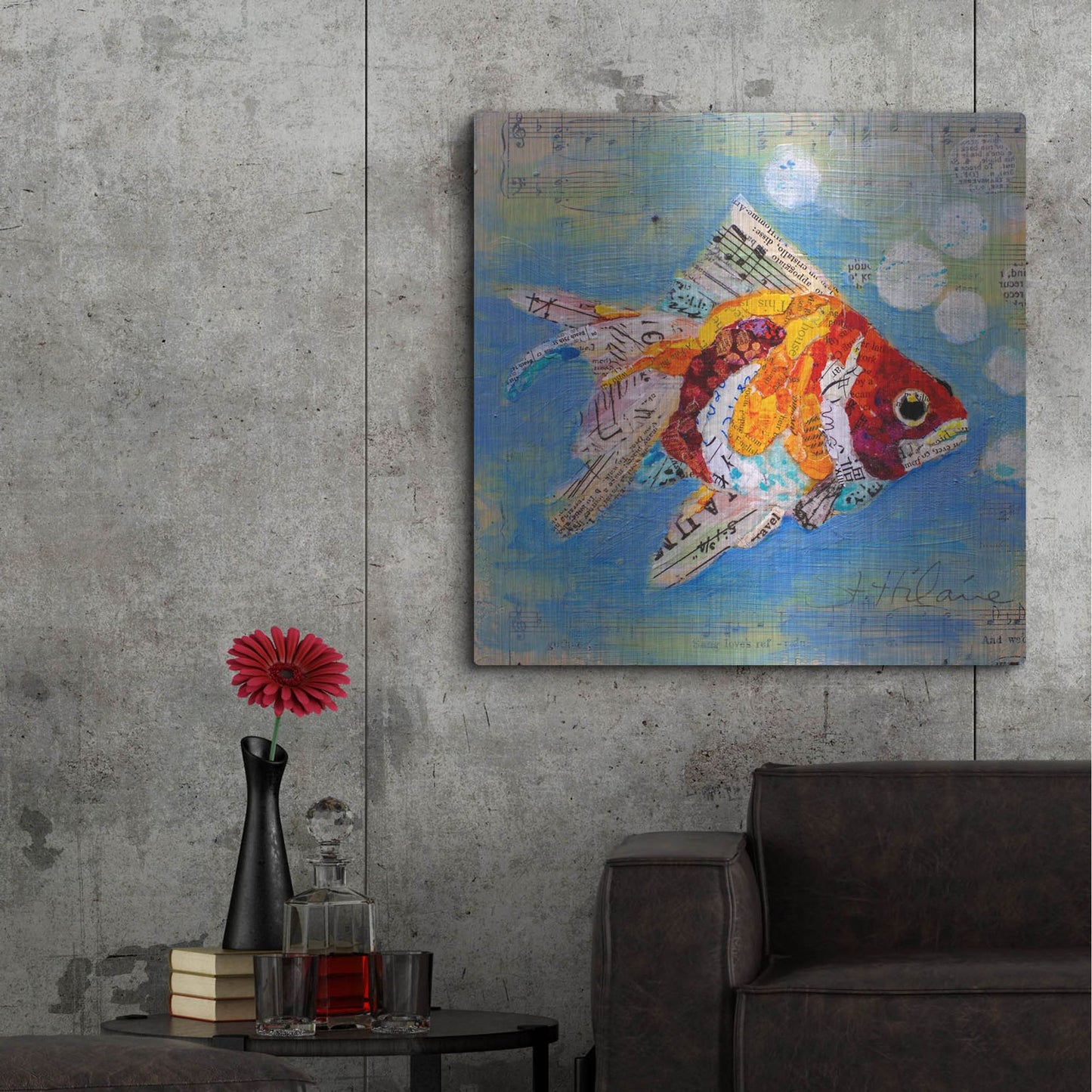 Luxe Metal Art 'Fish Tale' by St. Hilaire Elizabeth, Metal Wall Art,36x36