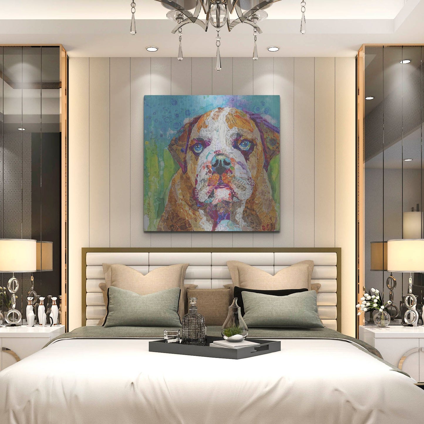 Luxe Metal Art 'Bull Dog' by St. Hilaire Elizabeth, Metal Wall Art,36x36