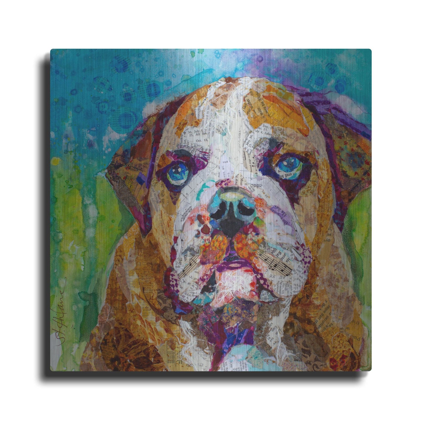 Luxe Metal Art 'Bull Dog' by St. Hilaire Elizabeth, Metal Wall Art