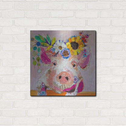 Luxe Metal Art 'Miss Piggy' by St. Hilaire Elizabeth, Metal Wall Art,24x24