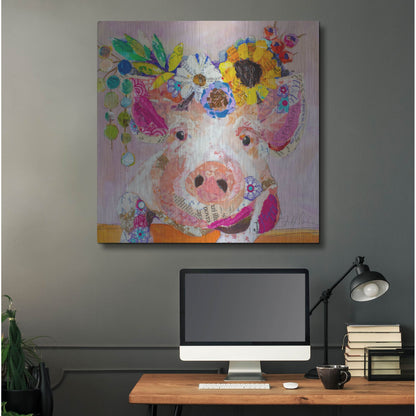 Luxe Metal Art 'Miss Piggy' by St. Hilaire Elizabeth, Metal Wall Art,36x36