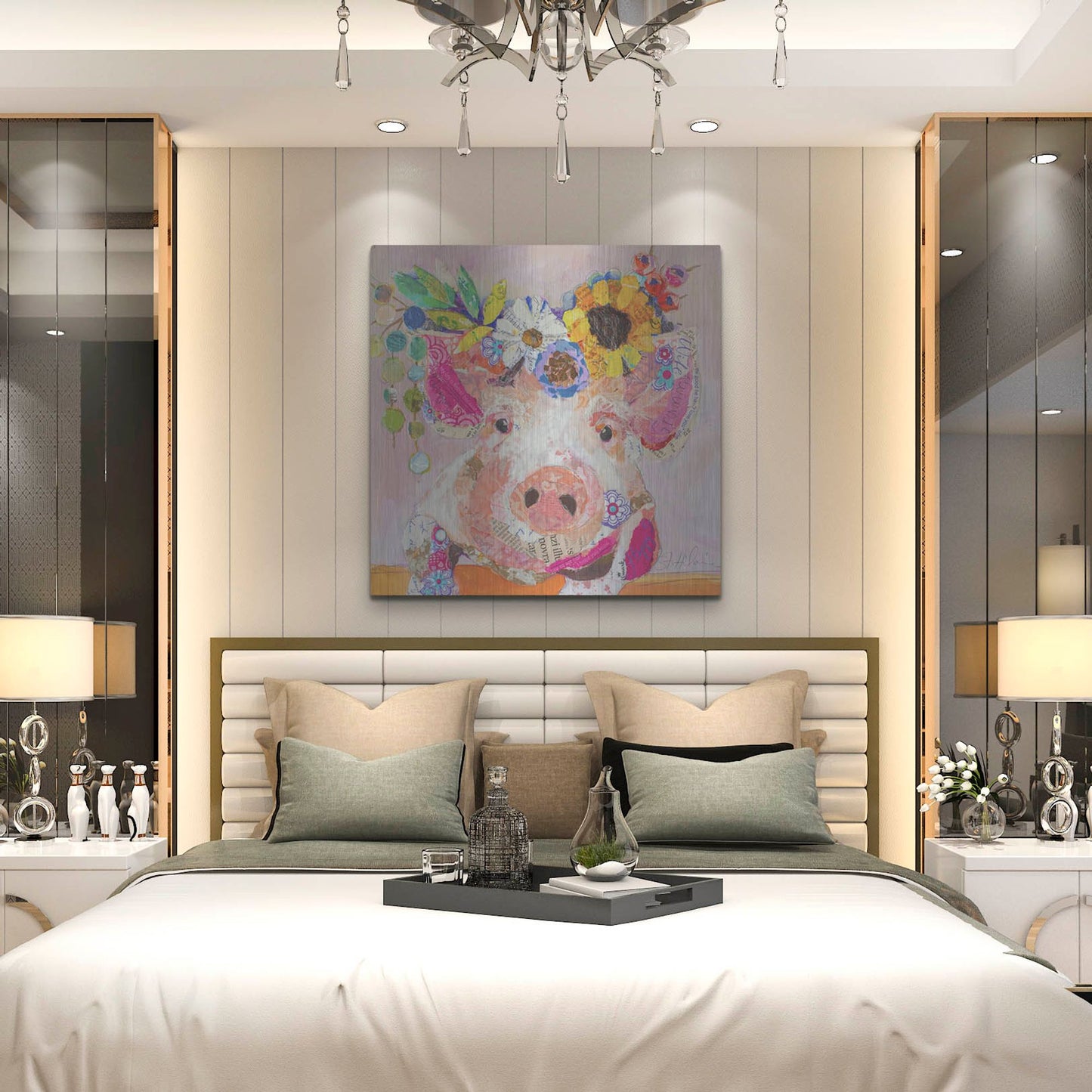 Luxe Metal Art 'Miss Piggy' by St. Hilaire Elizabeth, Metal Wall Art,36x36