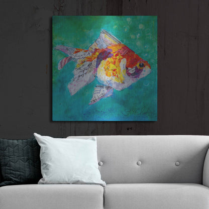 Luxe Metal Art 'Just Keep Swimming' by St. Hilaire Elizabeth, Metal Wall Art,36x36