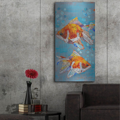 Luxe Metal Art 'Just Keep Swimming 2' by St. Hilaire Elizabeth, Metal Wall Art,24x48