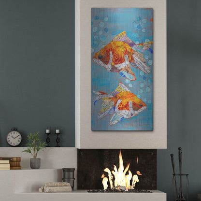 Luxe Metal Art 'Just Keep Swimming 2' by St. Hilaire Elizabeth, Metal Wall Art,24x48