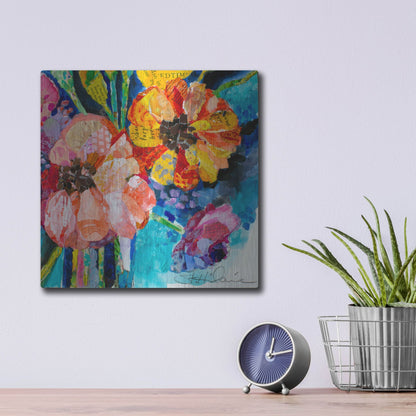 Luxe Metal Art 'Summer Dreams' by St. Hilaire Elizabeth, Metal Wall Art,12x12