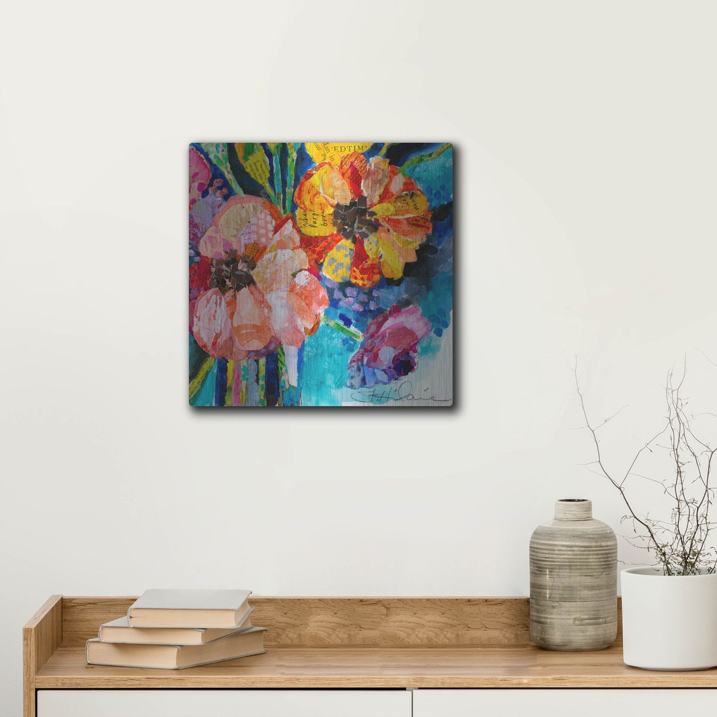 Luxe Metal Art 'Summer Dreams' by St. Hilaire Elizabeth, Metal Wall Art,12x12