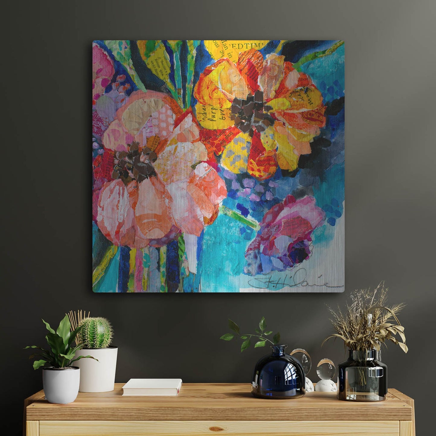 Luxe Metal Art 'Summer Dreams' by St. Hilaire Elizabeth, Metal Wall Art,24x24