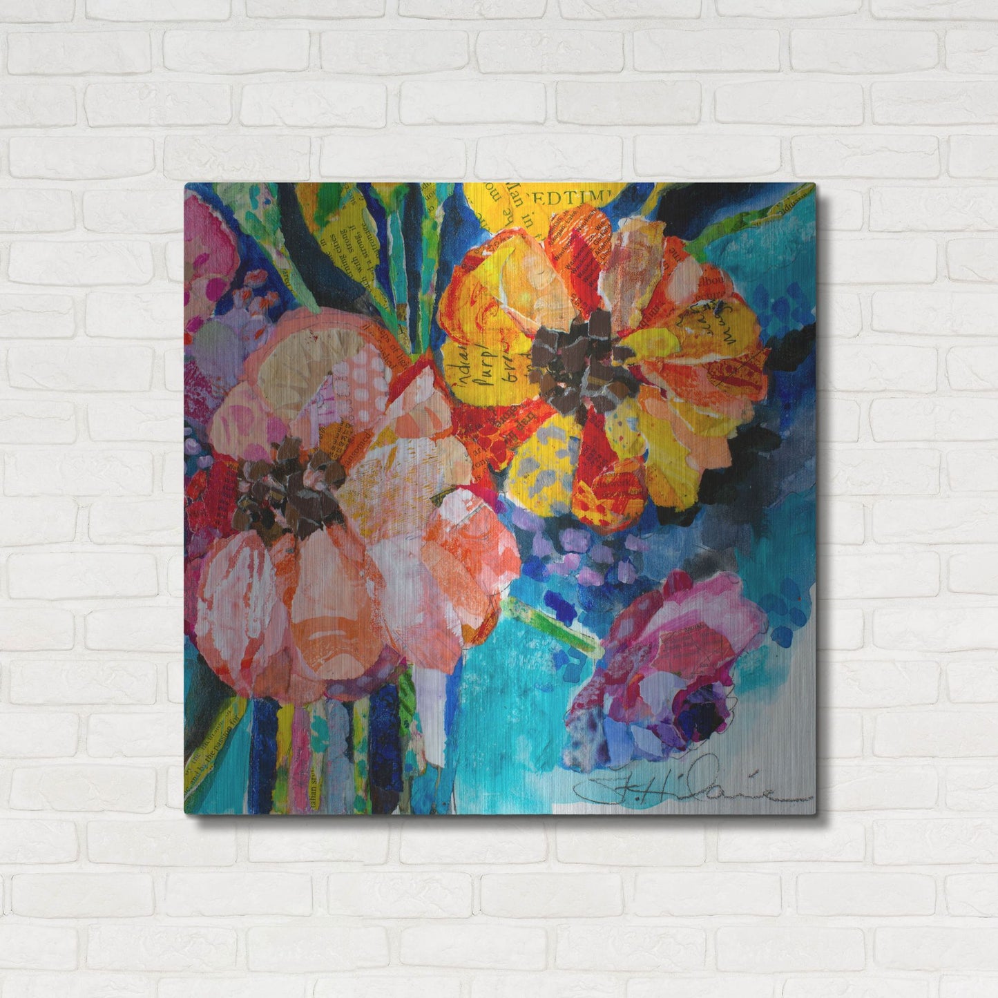 Luxe Metal Art 'Summer Dreams' by St. Hilaire Elizabeth, Metal Wall Art,36x36