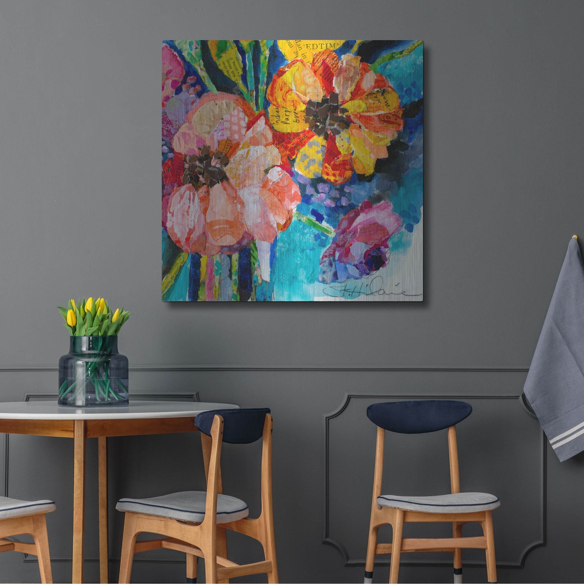 Luxe Metal Art 'Summer Dreams' by St. Hilaire Elizabeth, Metal Wall Art,36x36