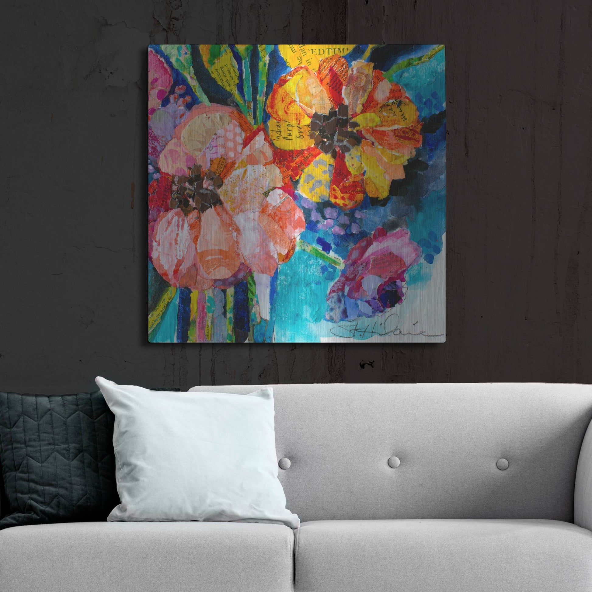 Luxe Metal Art 'Summer Dreams' by St. Hilaire Elizabeth, Metal Wall Art,36x36