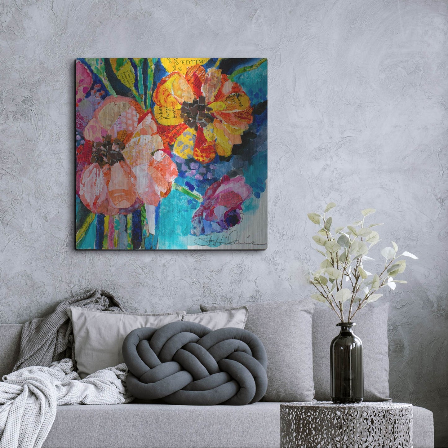 Luxe Metal Art 'Summer Dreams' by St. Hilaire Elizabeth, Metal Wall Art,36x36