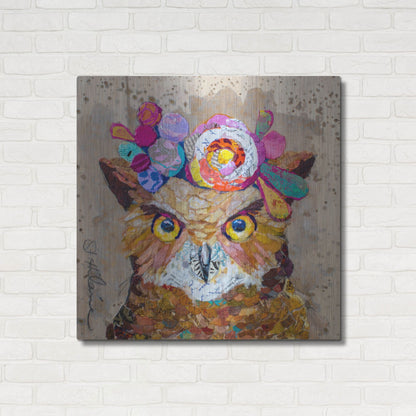 Luxe Metal Art 'Floral Owl' by St. Hilaire Elizabeth, Metal Wall Art,36x36