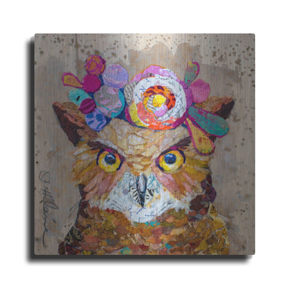 Luxe Metal Art 'Floral Owl' by St. Hilaire Elizabeth, Metal Wall Art